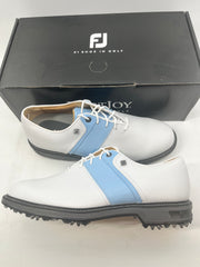 Footjoy Myjoys Premiere Series Packard Golf Shoes Custom White UNC Blue 8 M