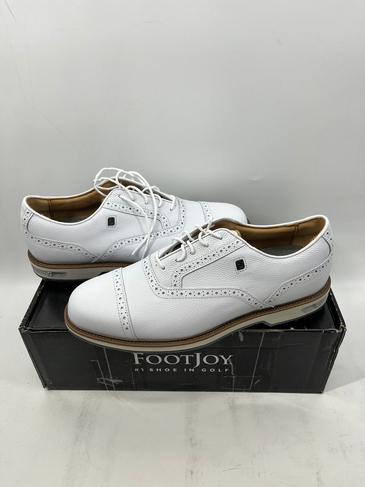 Footjoy Myjoys Premiere Series Packard Golf Shoes White 10.5 Medium