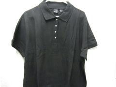 Womens Reebok Solid Black Cotton Polo Size 3XL XXX Pique Ladies