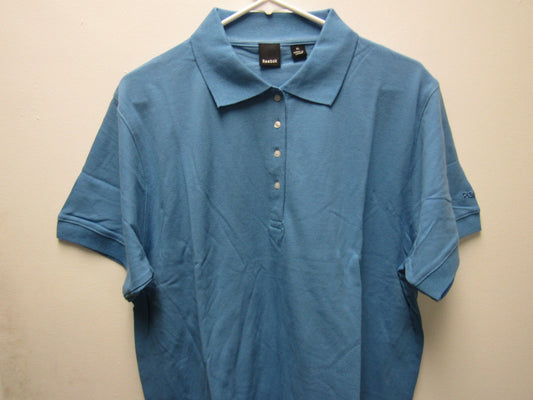 Womens Reebok Solid Bimini Blue Cotton Polo Size 2XL XX Pique Ladies