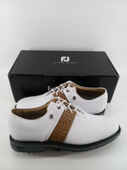Footjoy Myjoys Premiere Series Packard Golf Shoes White Brown Pebble 11 M
