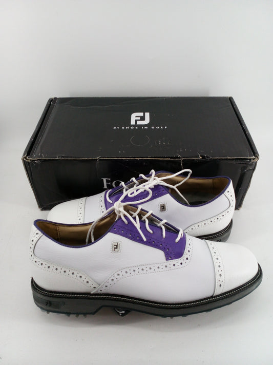 Footjoy Myjoys Premiere Series Tarlow Golf Shoes White Purple 9 Medium