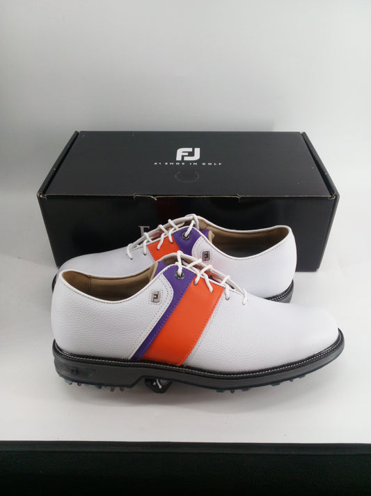Footjoy Myjoys Premiere Series Packard Golf Shoes White Orange Purple 9 M
