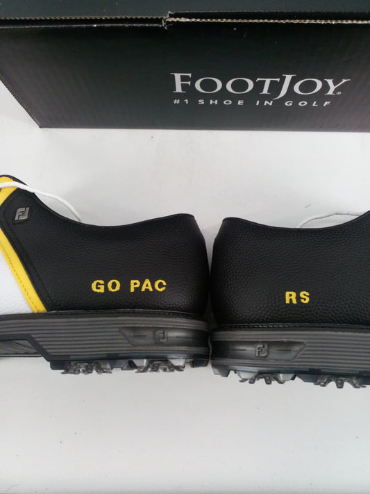 Footjoy Myjoys Premiere Series Packard Golf Shoes Black Yellow White 14 Wide