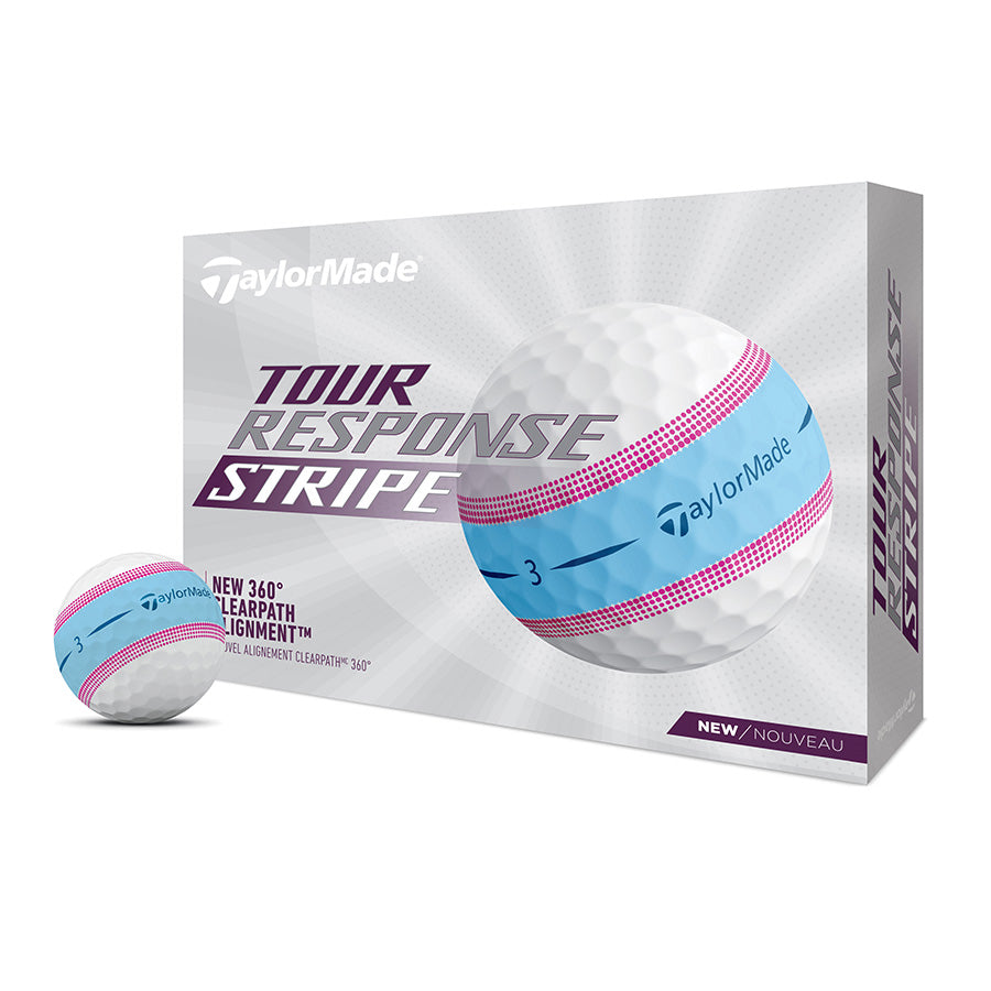 TaylorMade Tour Response Blue & Pink Stripe Golf Balls