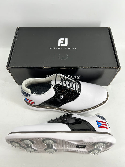 Footjoy Myjoys Traditions Series Golf Shoes Puerto Rico Flag Logo 9.5 Wide