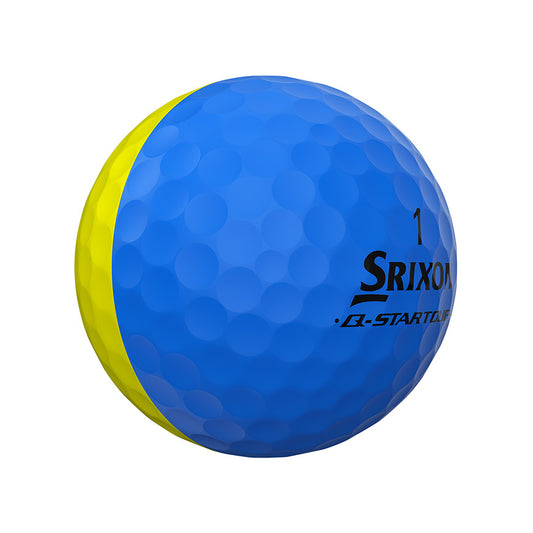 Srixon Q-Star Tour Divide Brite - Yellow & Blue 1 Dozen Golf Balls