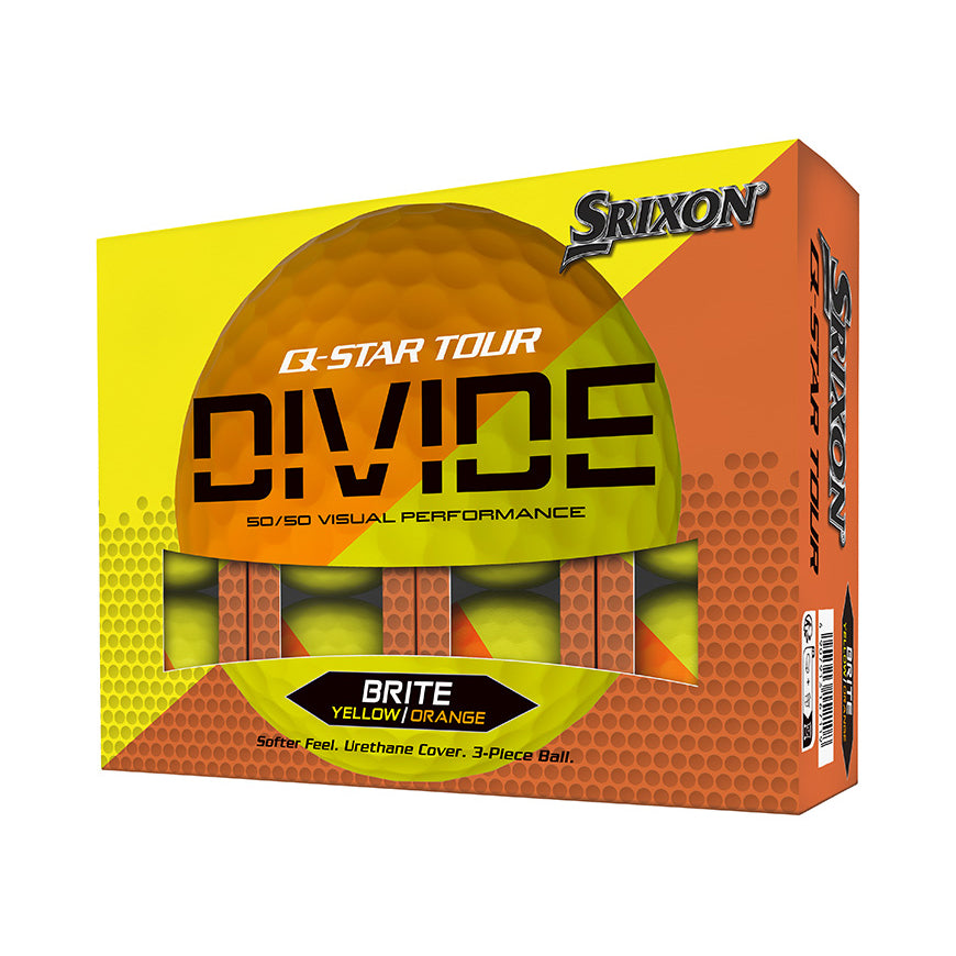 Srixon Q-Star Tour Divide Brite - Yellow & Orange 1 Dozen Golf Balls