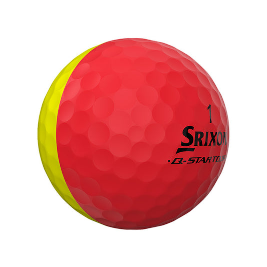 Srixon Q-Star Tour Divide Brite - Yellow & Red 1 Dozen Golf Balls