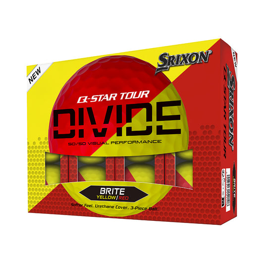 Srixon Q-Star Tour Divide Brite - Yellow & Red 1 Dozen Golf Balls