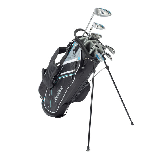 Tour Edge TE-200 Complete Package Women's 8 Club Set Silver Ladies LH Stand