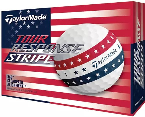 TaylorMade Tour Response Stripe USA Golf Balls - 1 Dozen