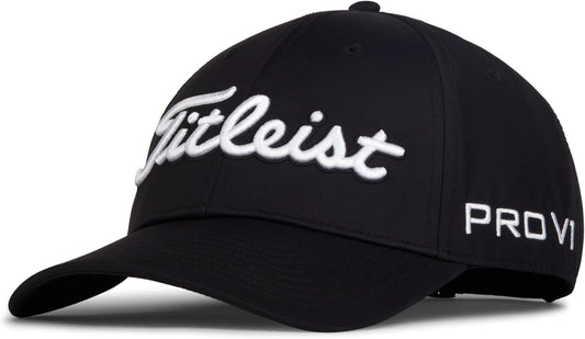 Titleist Tour Performance Staff Black Hat Cap Adjustable New Pro V1 FJ